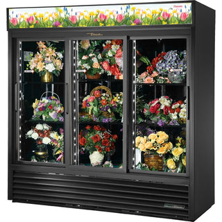True Refrigeration GDM-69FC-HC-LD BLK Door Floral Case, 65.5 cu. ft., 115V - Default Title