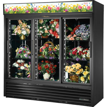 True Refrigeration GDM-69FC-HC-LD BLK Door Floral Case, 65.5 cu. ft., 115V - Default Title