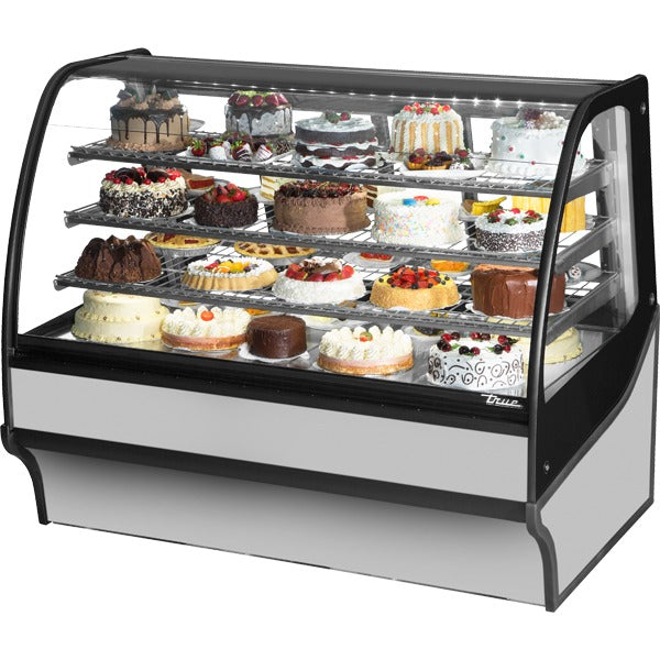 True Refrigeration TDM-R-59-GE/GE Refrigerated Bakery Case, 32.8 cu. ft., 115V - Stainless Steel Stainless Steel Interior