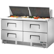 True Refrigeration TFP Sandwich Prep Table, 46 1/2" High, 115V - 64 1/8"