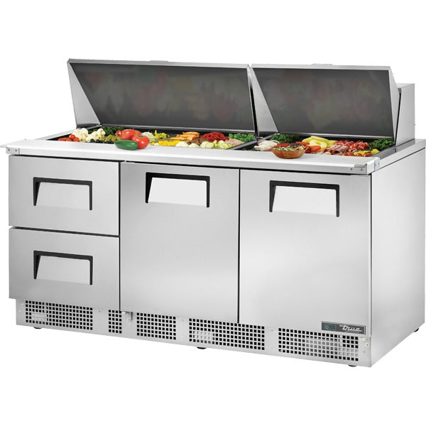 True Refrigeration TFP-72-30M Sandwich Prep Table, 27.3 cu. ft., 115V - 2 Doors