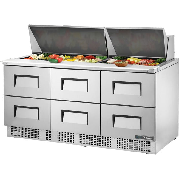 True Refrigeration TFP Sandwich Prep Table, 46 1/2" High, 115V - 27.3 cu. ft.