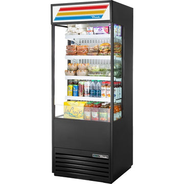 True Refrigeration TOAM Air Curtain Merchandiser, 78 1/2" High, Black - 30"