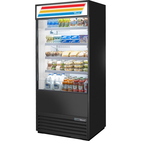 True Refrigeration TOAM Air Curtain Merchandiser, 78 1/2" High, Black - 36"