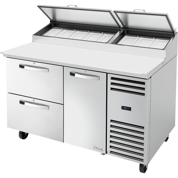True Refrigeration TPP-AT-60D-2-HC~SPEC3 Stainless Steel Pizza Prep Table, 20.8 cu. ft., 115V - Default Title