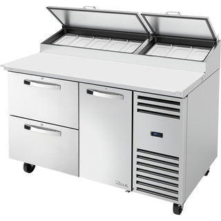 True Refrigeration TPP-AT-60D-2-HC~SPEC3 Stainless Steel Pizza Prep Table, 20.8 cu. ft., 115V - Default Title