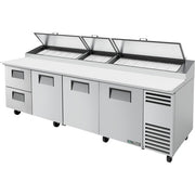 True Refrigeration TPP Stainless Steel Pizza Prep Table, 44 5/8" High, 115V - 46.1 cu. ft.