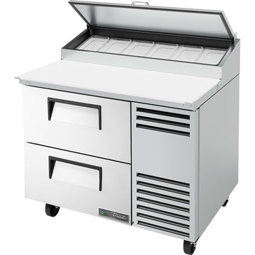 True Refrigeration TPP Stainless Steel Pizza Prep Table, 44 5/8" High, 115V - 14.5 cu. ft.