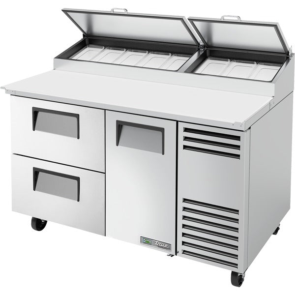 True Refrigeration TPP Stainless Steel Pizza Prep Table, 44 5/8" High, 115V - 20.8 cu. ft.