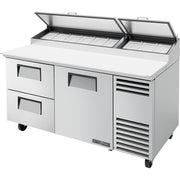 True Refrigeration TPP Stainless Steel Pizza Prep Table, 44 5/8" High, 115V - 23.7 cu. ft.