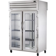 True Refrigeration STR2HPT Glass Front, 52 5/8" Wide, Silver - STR2HPT-2G-2S