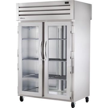 True Refrigeration STR2HPT Glass Front, 52 5/8" Wide, Silver - STR2HPT-2G-2S