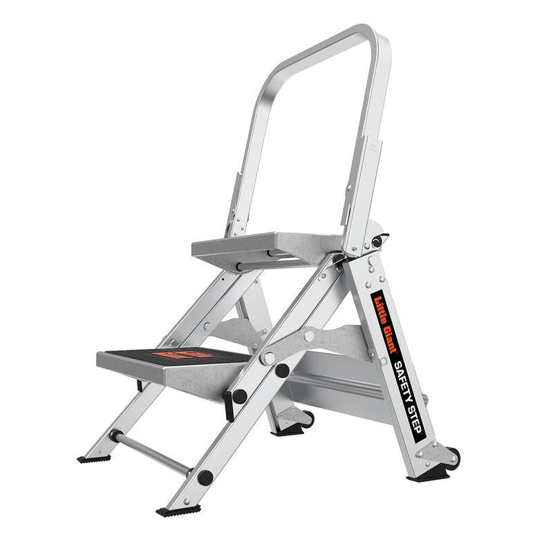 Little Giant Ladder Systems Aluminum Step Stool, 300 lb. Capacity, Silver - 18"