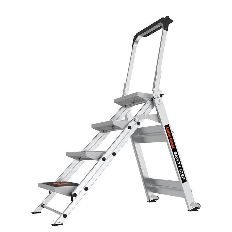 Little Giant Ladder Systems Aluminum Step Stool, 300 lb. Capacity, Silver - 4'