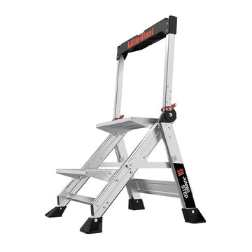 Little Giant Ladder Systems Aluminum Step Stool, 375 lb. Capacity, Silver - 18"