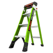 Little Giant Ladder Systems Fiberglass Ladder, 375 lb. Capacity, Green - 4'