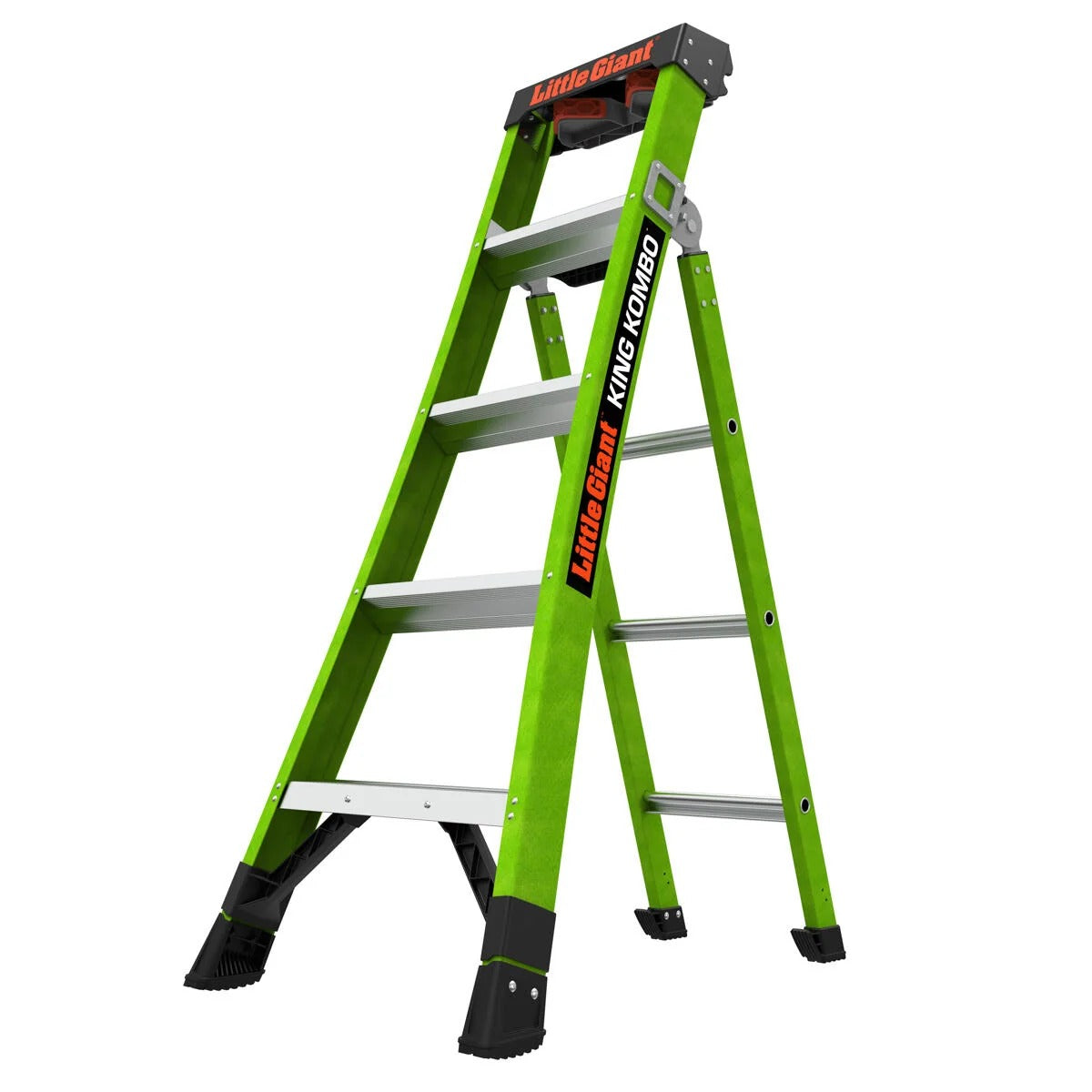 Little Giant Ladder Systems Fiberglass Ladder, 375 lb. Capacity, Green - 5'