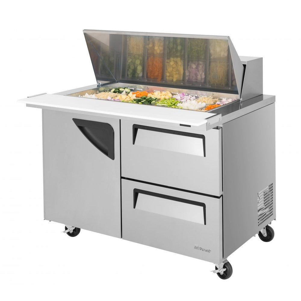 Turbo Air Refrigeration TST-48SD-18 Sandwich Prep Table, 15 cu. ft., 115V - 48" 1 Door 2 Drawer