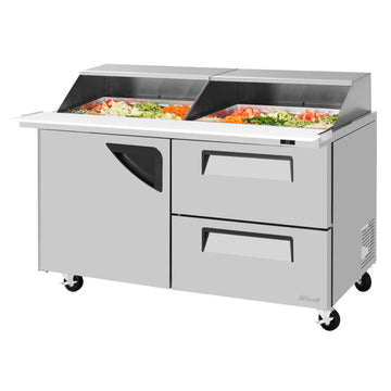 Turbo Air Refrigeration TST-60SD-24 Sandwich Prep Table, 19 cu. ft., 115V - 1 Door 2 Drawer