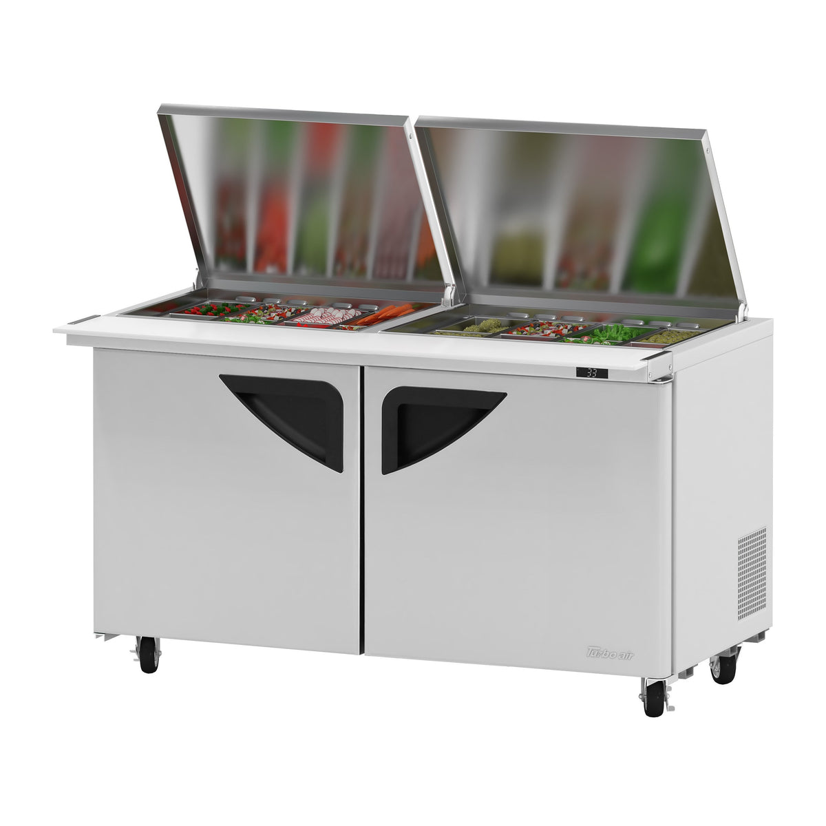 Turbo Air Refrigeration TST-60SD-24 Sandwich Prep Table, 19 cu. ft., 115V - 2 Door Flat Lid