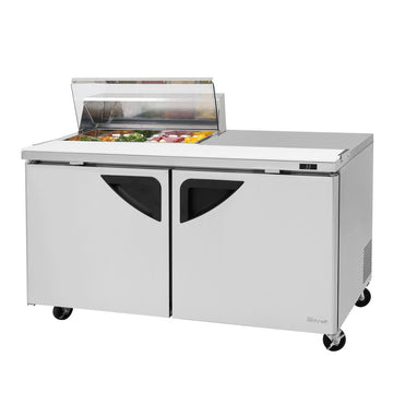 Turbo Air Refrigeration TST-60SD-08S-N Sandwich Prep Table, 37" High, 115V - Clear Lid