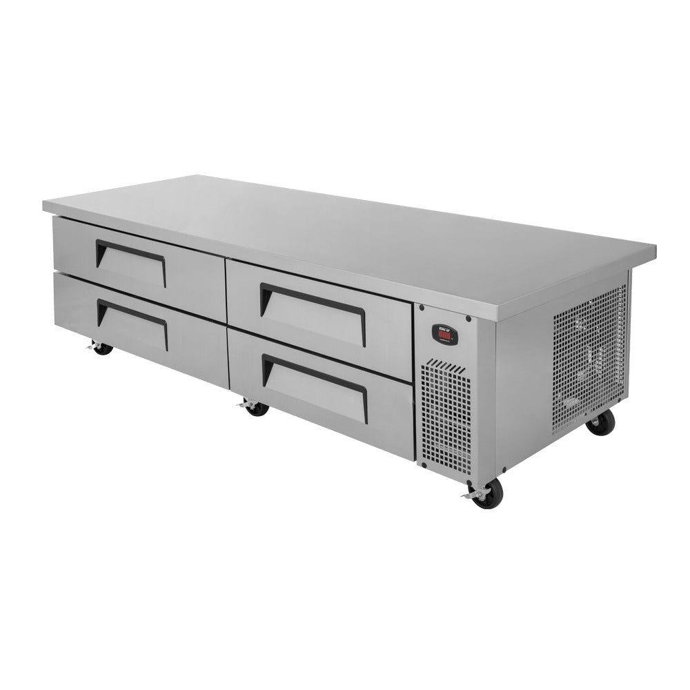 Turbo Air Refrigeration TCBE Chef Base, 25 1/4" High, 115V - 1/6 Size Food Pans 1/6 Size Food Pans 16.04 cu. ft. Half Size Food Pans Half Size Food Pans lb. lb.