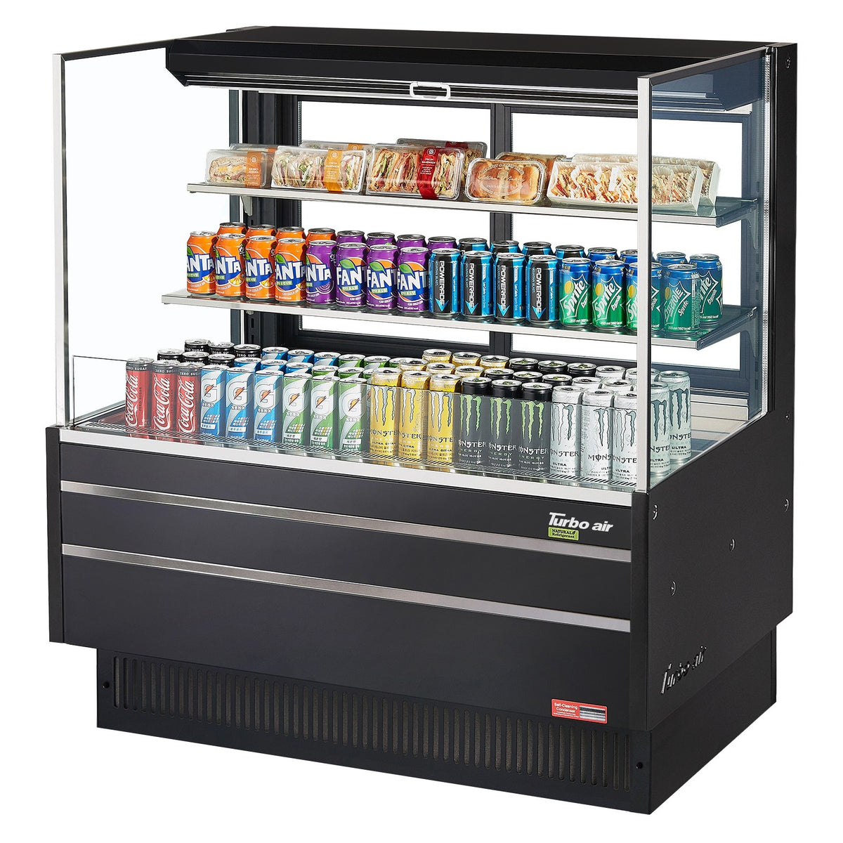Turbo Air Refrigeration TOM-48L-UFD Air Curtain Merchandiser, 15.2 cu. ft., 115V - Black
