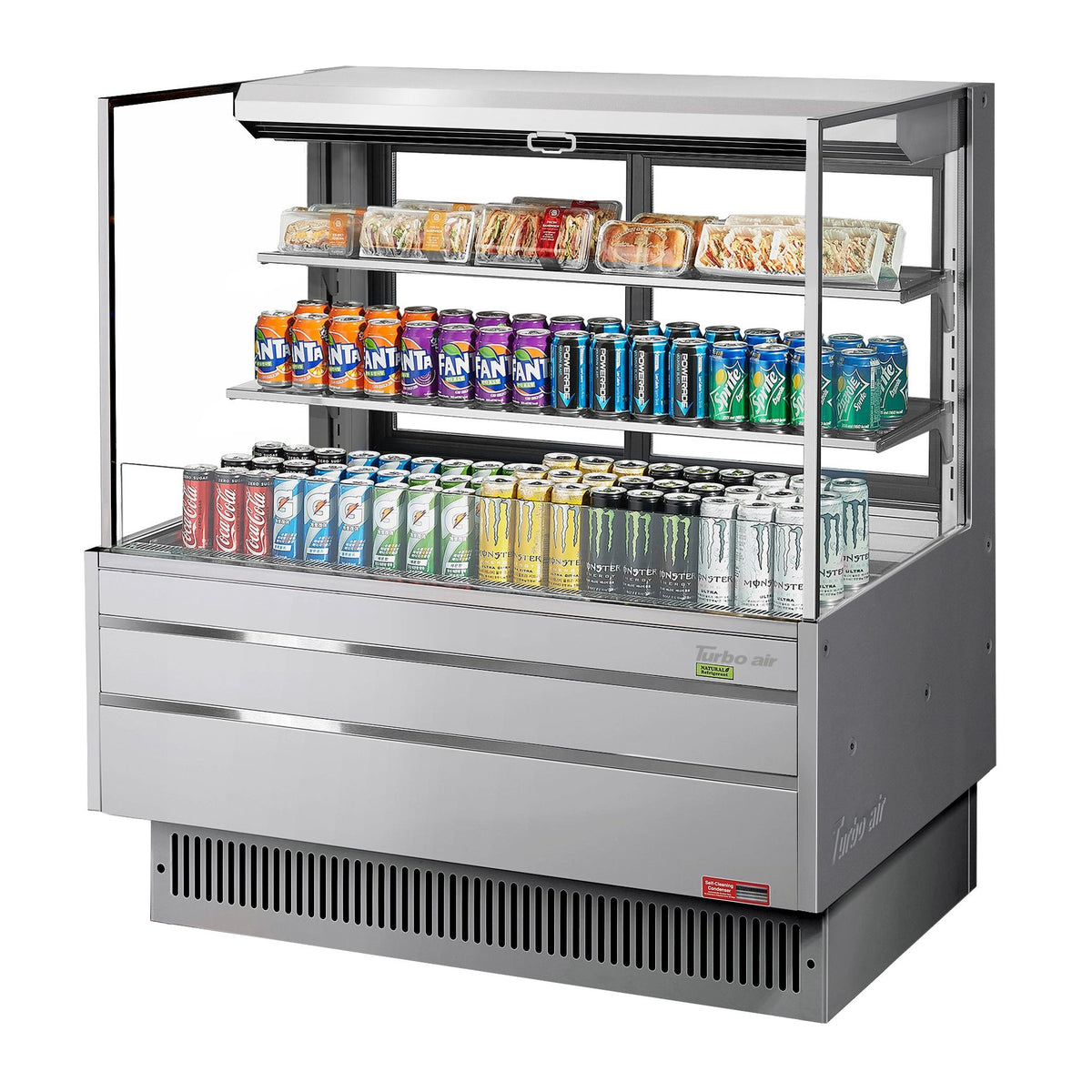 Turbo Air Refrigeration TOM-48L-UFD Air Curtain Merchandiser, 15.2 cu. ft., 115V - Silver