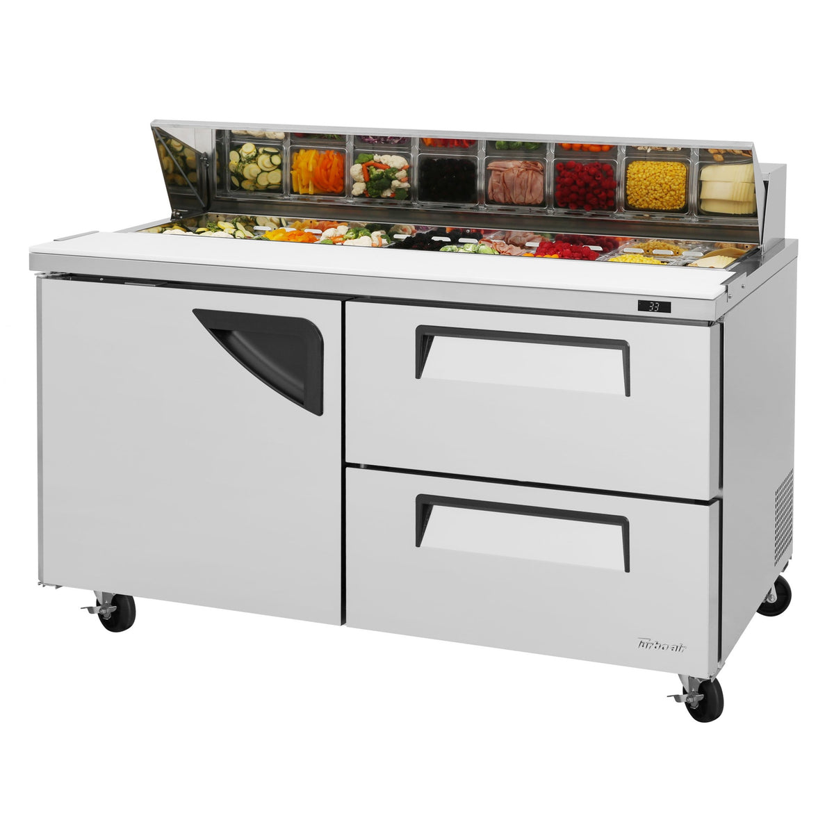 Turbo Air Refrigeration TST-60SD Sandwich Prep Table, 16 cu. ft., 115V - 1 Door 2
