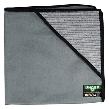 Unger MN40U Microfiber Cleaning Cloth, 16" x 16", Gray, 5/Case - Default Title