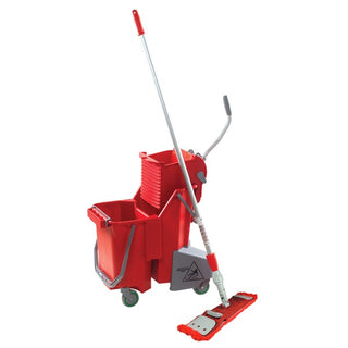 Unger SMFPR Plastic Restroom Floor Pack, 32 qt., Red