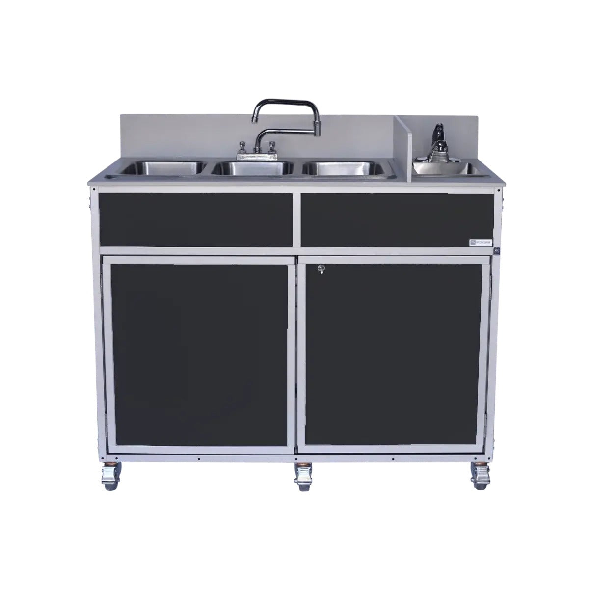 Monsam Enterprises NS-004 Aluminum Portable Sink, 24" x 50", 110/120V Volts - White