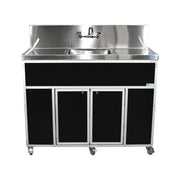 Monsam Enterprises PSE-2001LA Aluminum Portable Sink, 24 1/4" x 55", 110/120V Volts - Brown