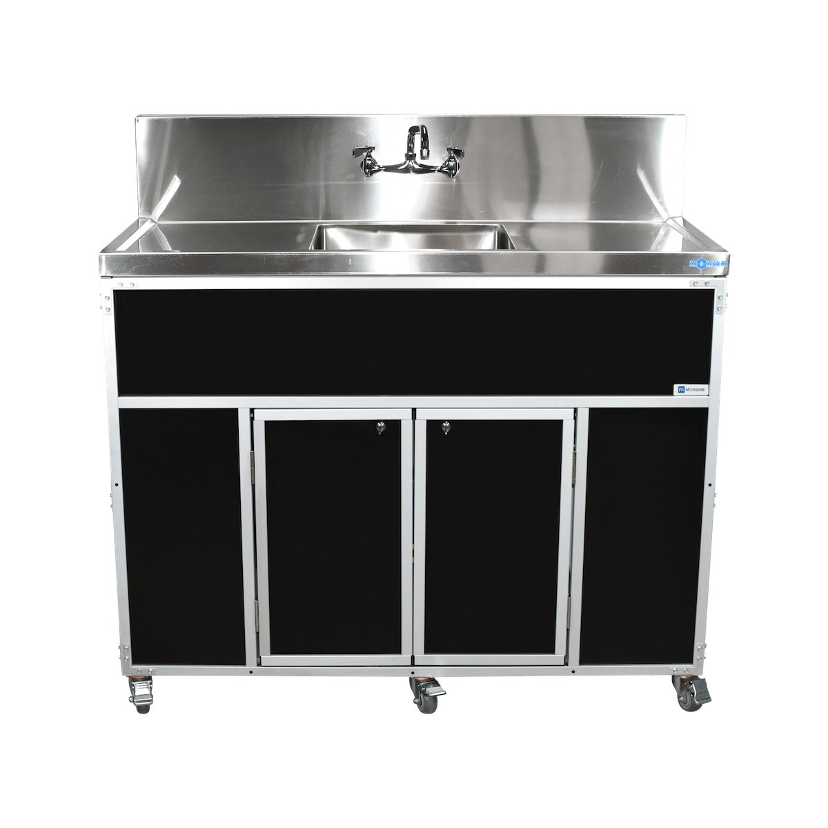 Monsam Enterprises PSE-2001LA Aluminum Portable Sink, 24 1/4" x 55", 110/120V Volts - White