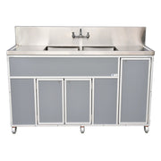 Monsam Enterprises PSE-2002LA Aluminum Portable Sink, 24 1/4" x 72 1/4", 110/120V Volts - Black