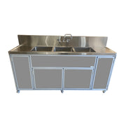 Monsam Enterprises PSE-2003LA Aluminum Portable Sink, 24 1/4" x 90 3/4", 110/120V Volts - Gray