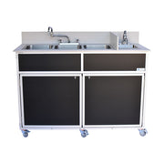 Monsam Enterprises PSE-2004R Aluminum Portable Sink, 24" x 58", 110/120V Volts - Gray
