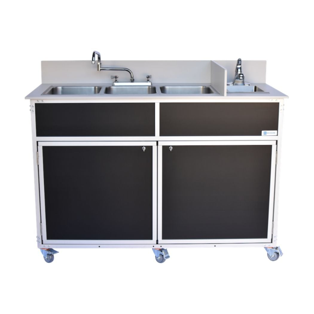 Monsam Enterprises PSE-2004R Aluminum Portable Sink, 24" x 58", 110/120V Volts - Brown