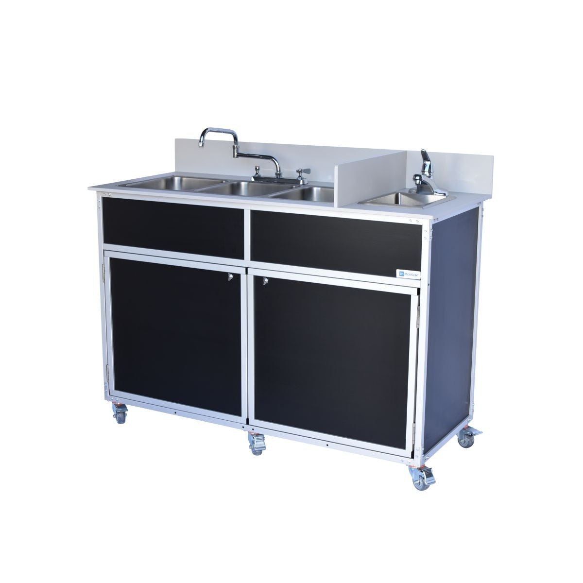 Monsam Enterprises PSE-2004R Aluminum Portable Sink, 24" x 58", 110/120V Volts - White