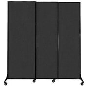 Versare Fabric Room Divider, 7' Wide - Black
