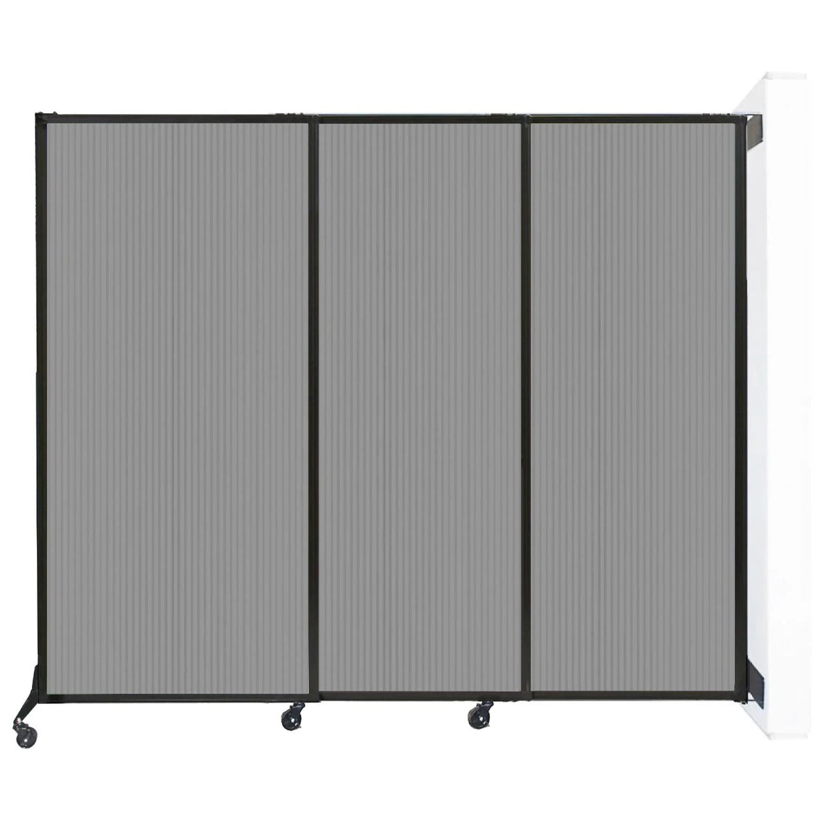 Versare Polycarbonate Room Divider, 7' Wide, Gray - 70"