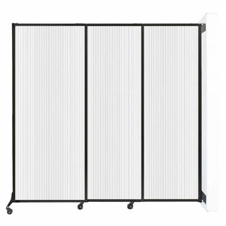 Versare Polycarbonate Room Divider, 7' Wide, Clear - 80"