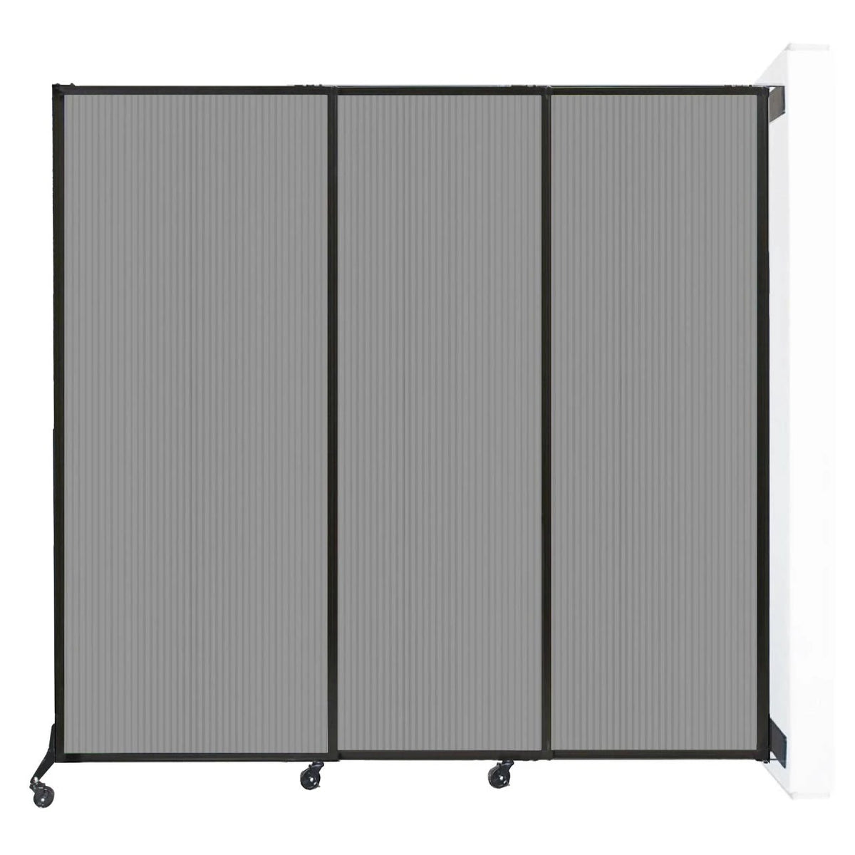 Versare Polycarbonate Room Divider, 7' Wide, Gray - 80"