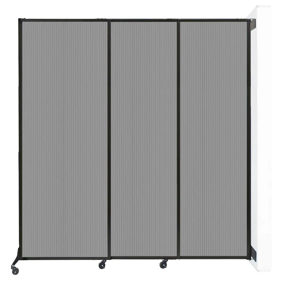 Versare Polycarbonate Room Divider, 7' Wide, Gray - 88"