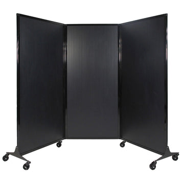 Versare Fabric Room Divider, 8 5/16' Wide - Black