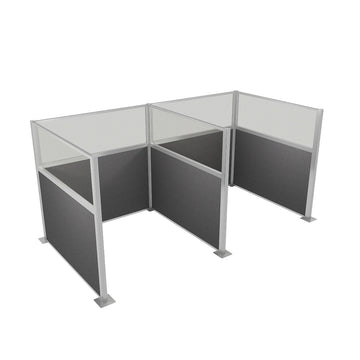 Versare Fabric Cubicle, 12' Wide - Charcoal Gray