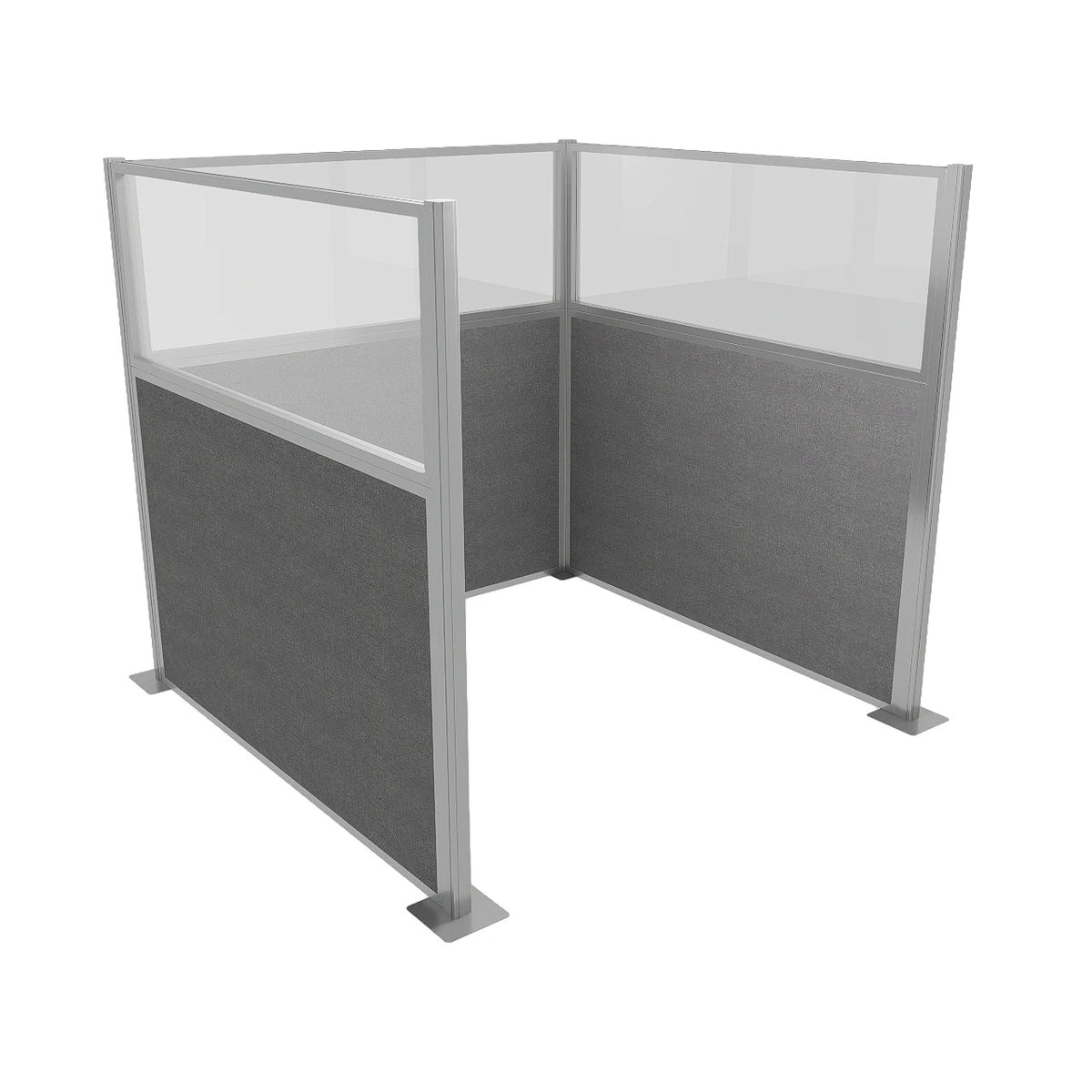 Versare Fabric Cubicle, 6' Wide - Cloud Gray