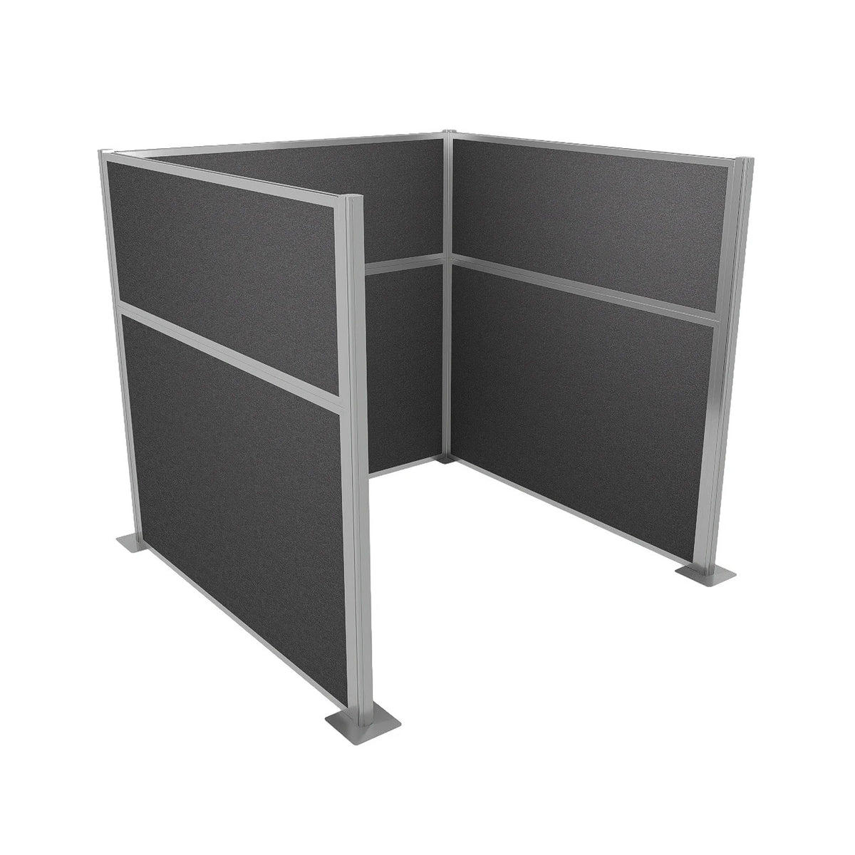 Versare Fabric Cubicle, 6' Wide - Charcoal Gray