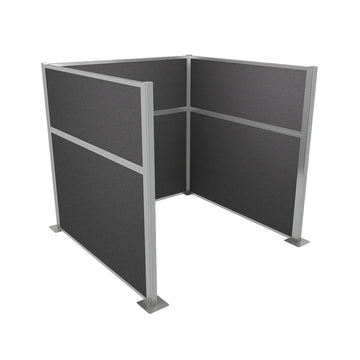 Versare Fabric Cubicle, 6' Wide - Charcoal Gray