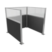 Versare Fabric Cubicle, 6' Wide - Charcoal Gray